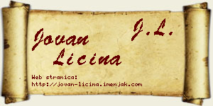 Jovan Ličina vizit kartica